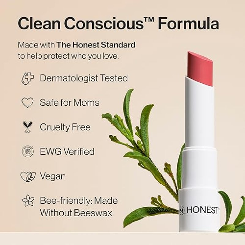 HONEST BEAUTY VEGAN TINTED LIP BALM WITH ACAI AVOCADO ANTIOXIDANT, PARABEN CRUELTY FREE