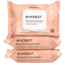 HONEST BEAUTY FRAGRANCE-FREE MAKEUP REMOVER WIPES, HYPOALLERGENIC, PLANT-BASED, 90 COUNT