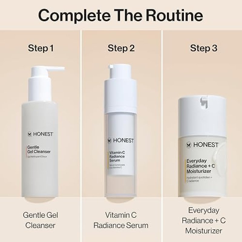 HONEST BEAUTY VITAMIN C RADIANCE SERUM BRIGHTENS SKIN, GENTLE, FRAGRANCE-FREE, VEGAN 1 FL OZ