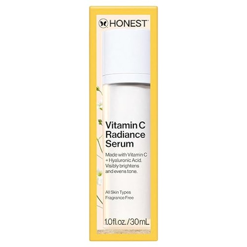 HONEST BEAUTY VITAMIN C RADIANCE SERUM BRIGHTENS SKIN, GENTLE, FRAGRANCE-FREE, VEGAN 1 FL OZ