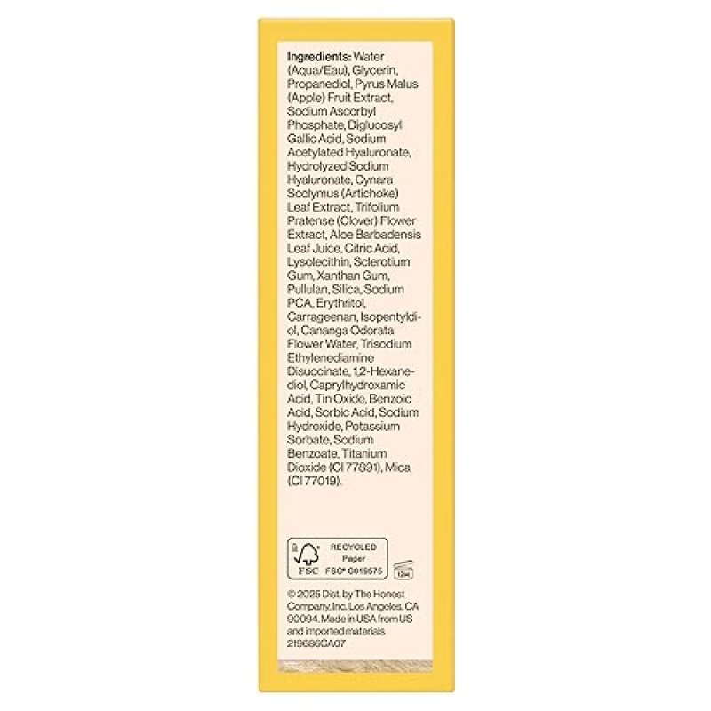 HONEST BEAUTY VITAMIN C RADIANCE SERUM BRIGHTENS SKIN, GENTLE, FRAGRANCE-FREE, VEGAN 1 FL OZ