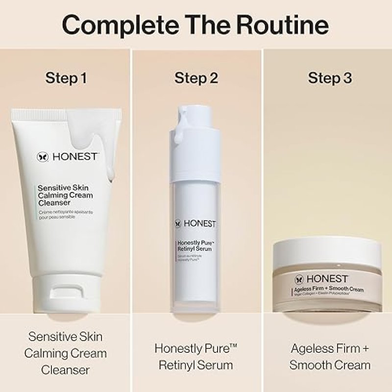 HONEST BEAUTY NIGHTLY RETINYL SERUM MOISTURIZES, EXFOLIATES, REDUCES FINE LINES, VEGAN