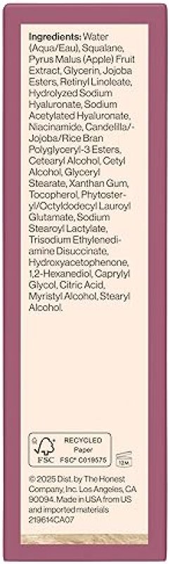 HONEST BEAUTY NIGHTLY RETINYL SERUM MOISTURIZES, EXFOLIATES, REDUCES FINE LINES, VEGAN