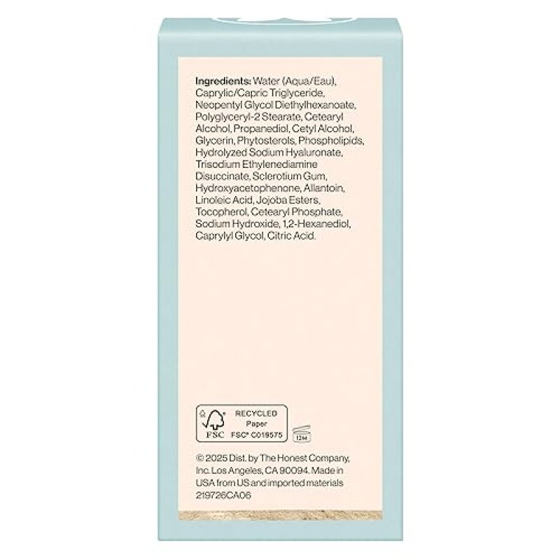 HONEST BEAUTY SENSITIVE SKIN MOISTURIZER LIGHTWEIGHT, REDUCES REDNESS, HYDRATING, VEGAN 1.7OZ