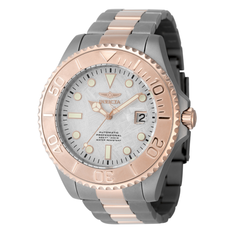 INVICTA PRO DIVER AUTOMATIC MEN'S WATCH W/ METEORITE DIAL - 47MM, TITANIUM, ROSE GOLD (48574-N1)