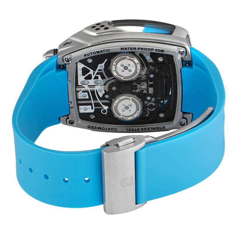 INVICTA AUTOMATIC MEN'S WATCH W/ SKELETON DIAL - 44MM, BLUE (MPW-0154)MONTRES PRESTIGE ENGINE X
