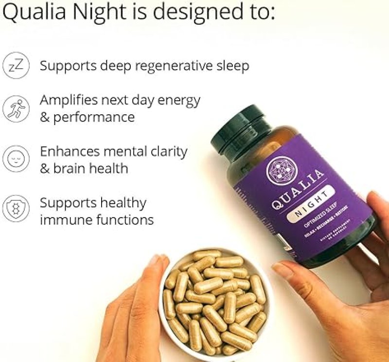 QUALIA NIGHT SLEEP AID BY NEUROHACKER MELATONIN-FREE, VEGAN, NON-GMO 80 CAPSULES