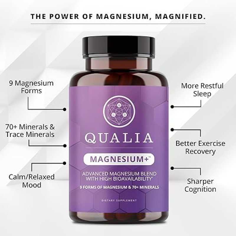 QUALIA  MAGNESIUM DOCTOR-FORMULATED, HIGH BIOAVAILABILITY, 10 MAGNESIUM TYPES 70 MINERALS FOR RELAXAT