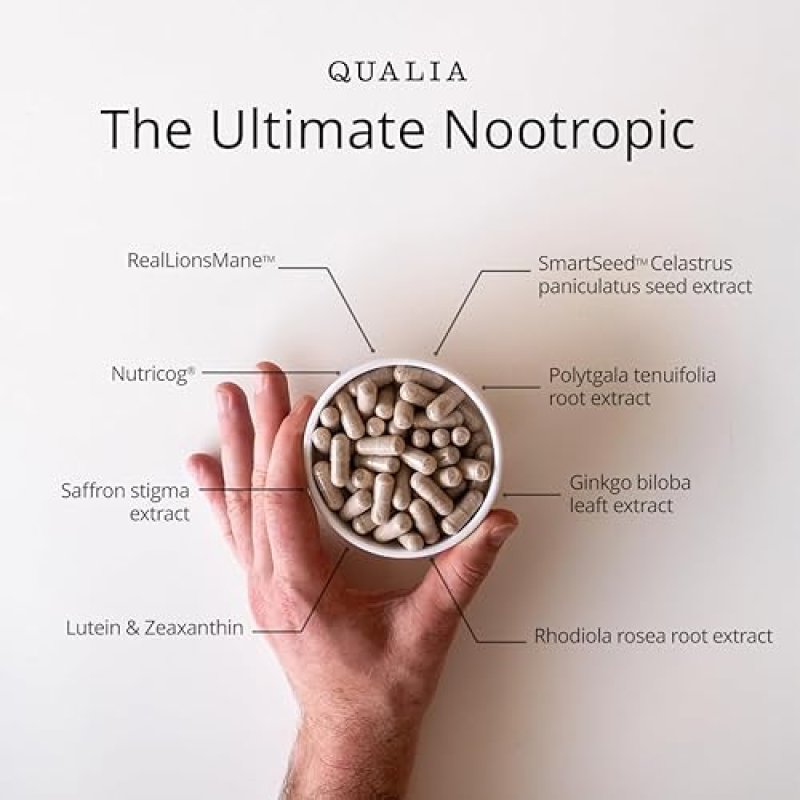 QUALIA MIND BRAIN SUPPLEMENT BOOST FOCUS, ENERGY CLARITY 32 INGREDIENTS 2 WEEK SUPPLY