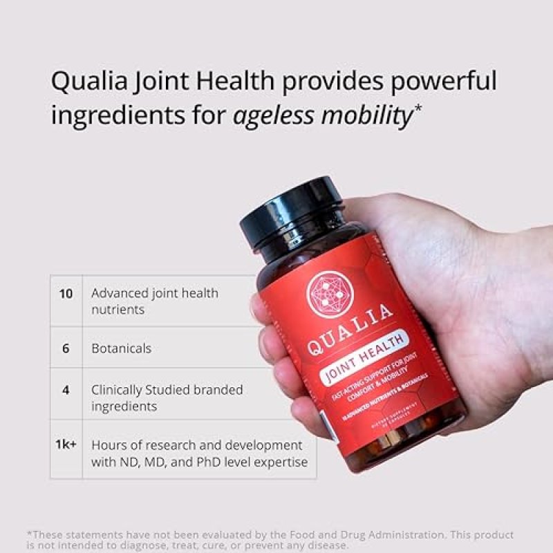 QUALIA JOINT HEALTH 10 NUTRIENTS COLLAGEN, BOSWELLIA, TURMERIC FOR STRONG JOINTS 1 MONTH