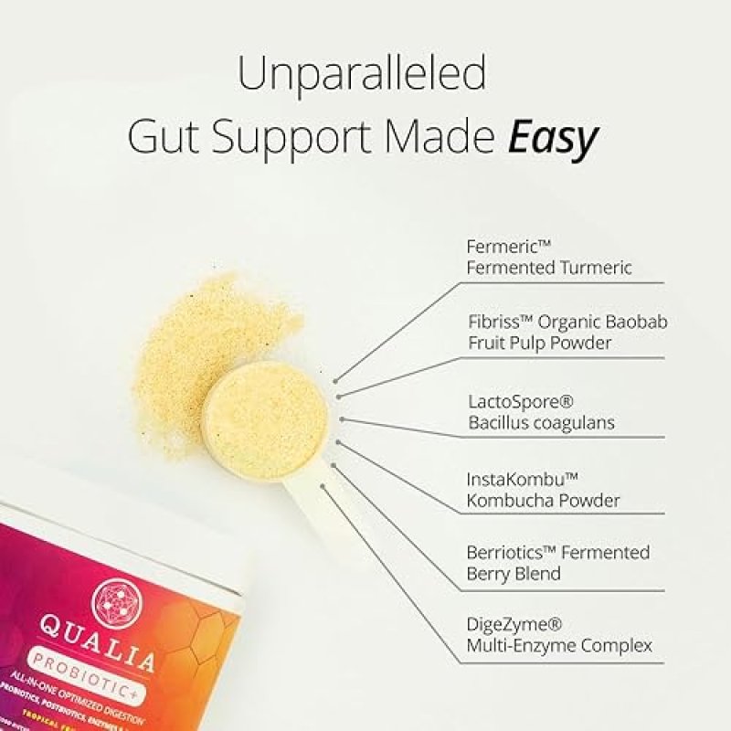 QUALIA PROBIOTIC - 28 SCIENCE-BACKED SPORE PROBIOTICS, PREBIOTICS POSTBIOTICS FOR GUT HEALTH