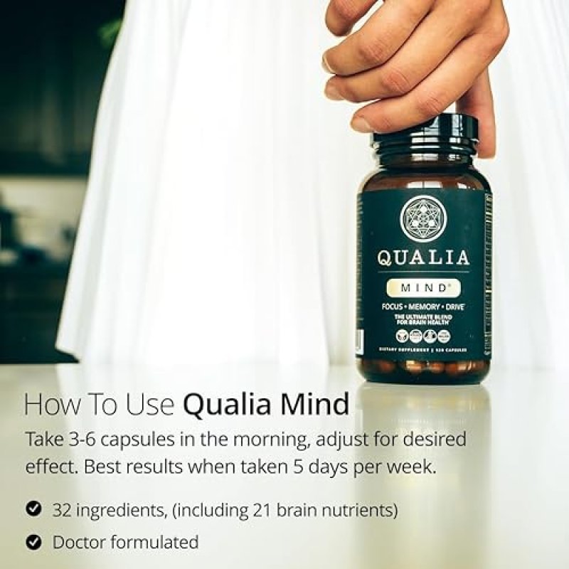 QUALIA NOOTROPIC DOCTOR-FORMULATED BRAIN SUPPLEMENT FOR FOCUS, MEMORY PRODUCTIVITY