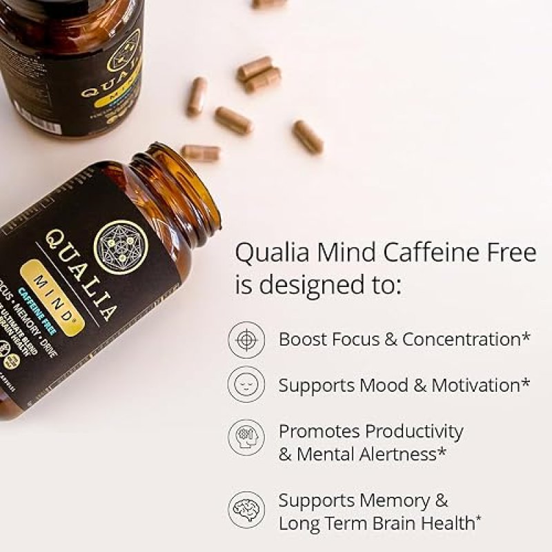 QUALIA  MIND CAFFEINE-FREE NOOTROPIC FOCUS, CONCENTRATION PRODUCTIVITY, 6-WEEK SUPPLY