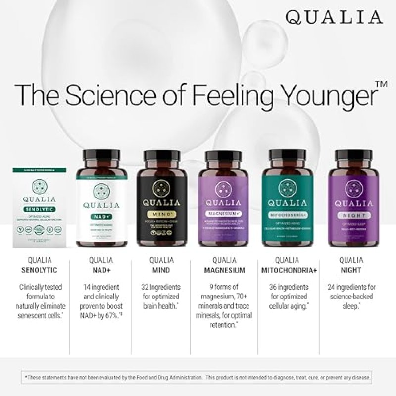 QUALIA  MIND CAFFEINE-FREE NOOTROPIC FOCUS, CONCENTRATION PRODUCTIVITY, 6-WEEK SUPPLY
