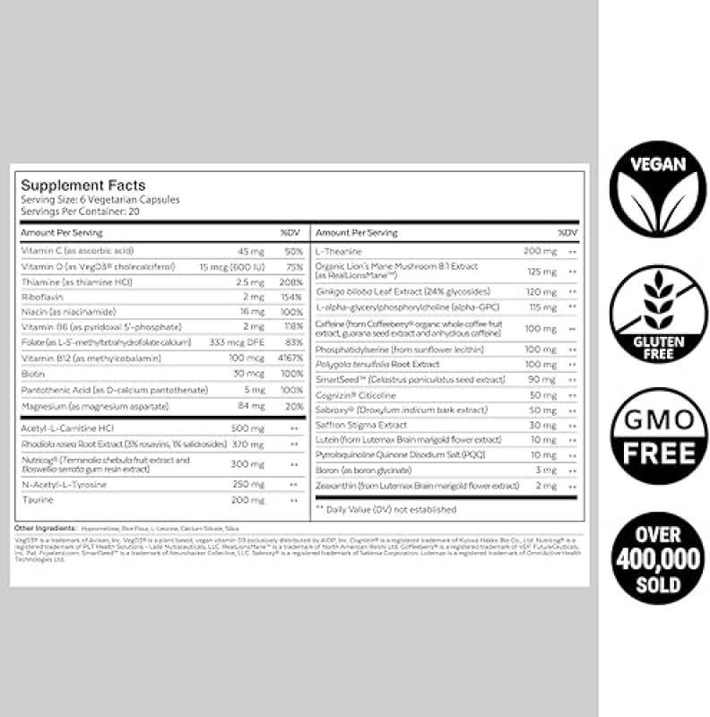 QUALIA  MIND NOOTROPIC DOCTOR-FORMULATED BRAIN SUPPLEMENT FOR FOCUS, MEMORY PRODUCTIVITY