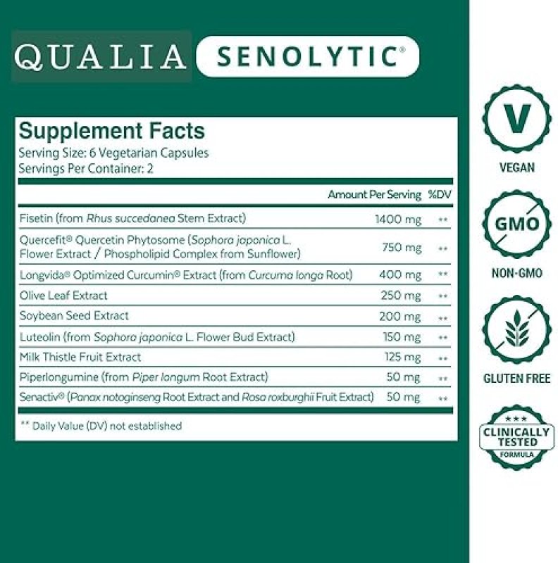 QUALIA NAD SENOLYTIC BUNDLE CLINICALLY TESTED ANTI-AGING SUPPLEMENT BOOSTING NAD