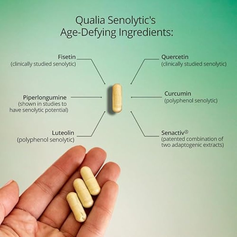 QUALIA NAD SENOLYTIC BUNDLE CLINICALLY TESTED ANTI-AGING SUPPLEMENT BOOSTING NAD