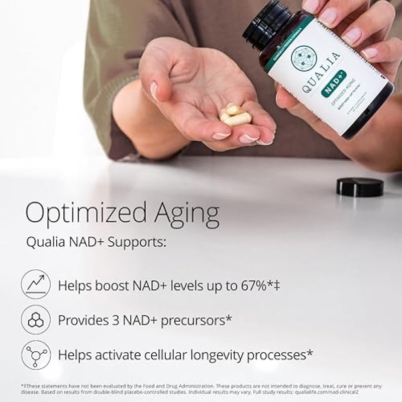 QUALIA NAD BOOSTER SUPPLEMENT CLINICALLY PROVEN 67 NAD INCREASE, ENERGY FOCUS SUPPORT