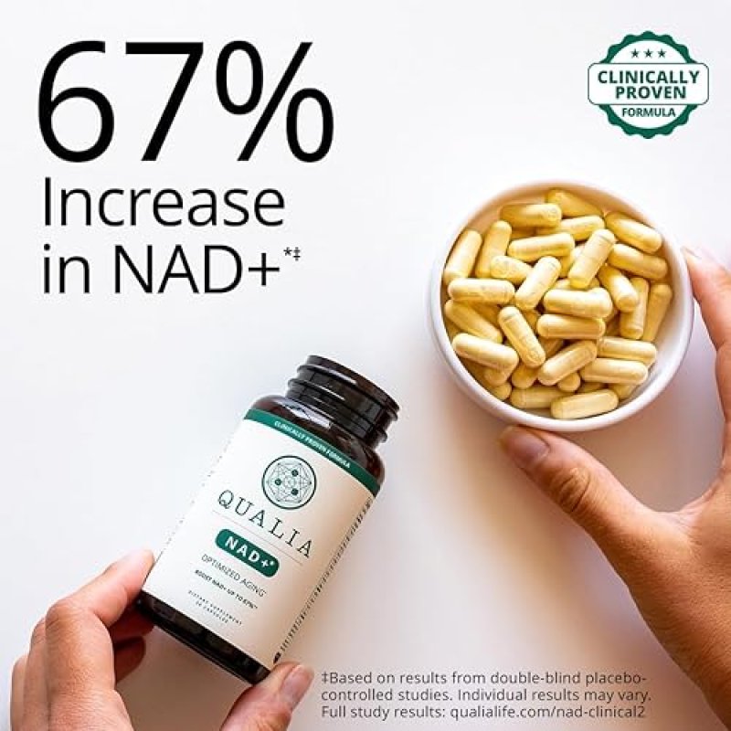 QUALIA NAD BOOSTER SUPPLEMENT CLINICALLY PROVEN 67 NAD INCREASE, ENERGY FOCUS SUPPORT