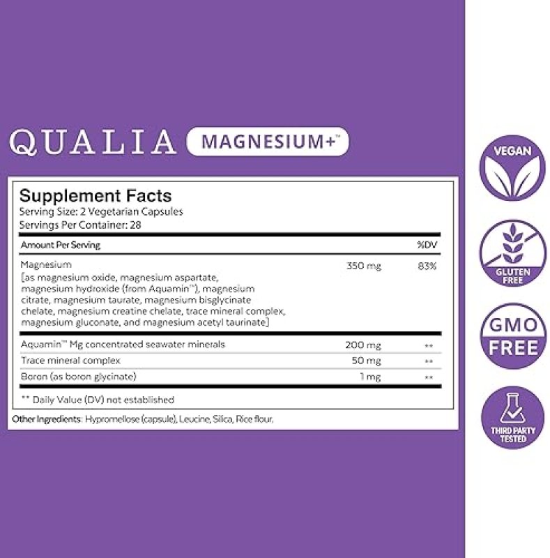 QUALIA MAGNESIUM DOCTOR-FORMULATED WITH 10 MAGNESIUM TYPES 70 MINERALS FOR RELAXATION RECOVERY