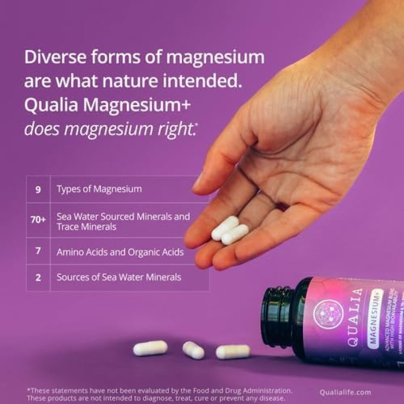 QUALIA MAGNESIUM DOCTOR-FORMULATED WITH 10 MAGNESIUM TYPES 70 MINERALS FOR RELAXATION RECOVERY