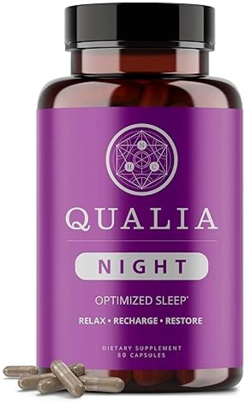 QUALIA  NIGHT SLEEP AID - NON-HABIT, MELATONIN-FREE, VEGAN, 80 CAPS 1 MONTH