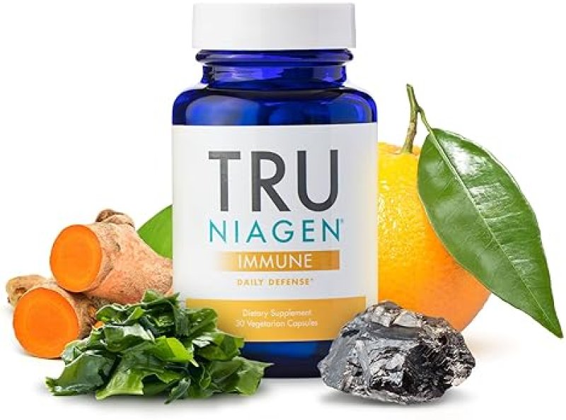 TRU NIAGEN IMMUNE SUPPORT SUPPLEMENT WITH VITAMIN C, VEGAN D3 2000 IU, ZINC CURCUMIN 150MG