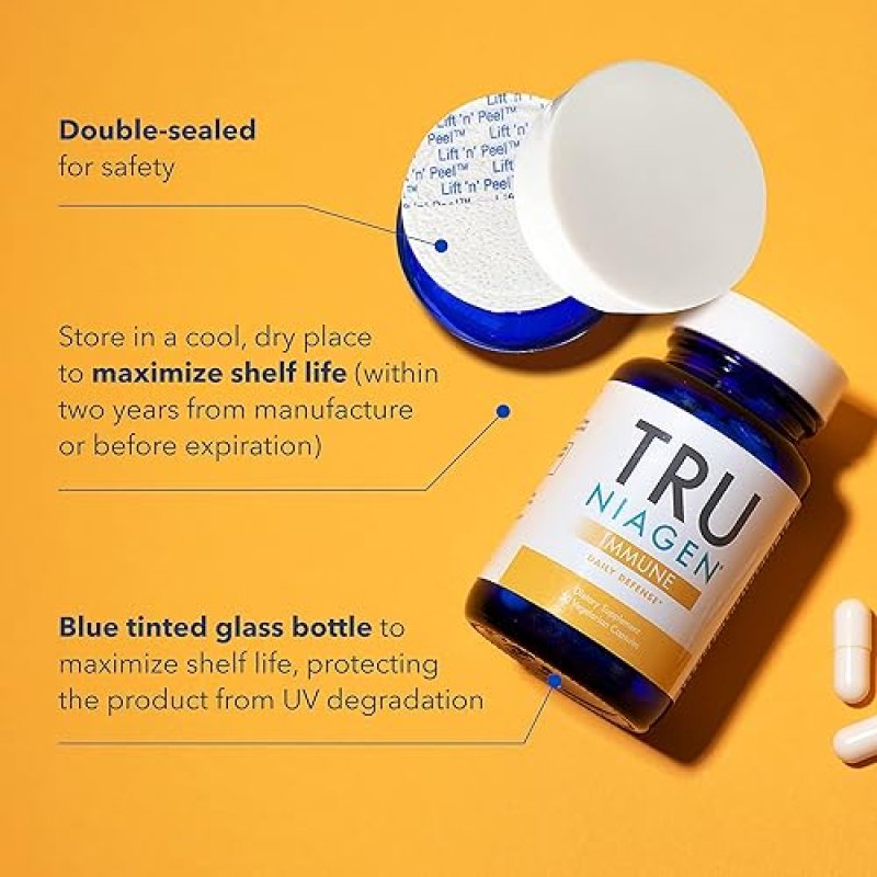 TRU NIAGEN IMMUNE SUPPORT SUPPLEMENT WITH VITAMIN C, VEGAN D3 2000 IU, ZINC CURCUMIN 150MG