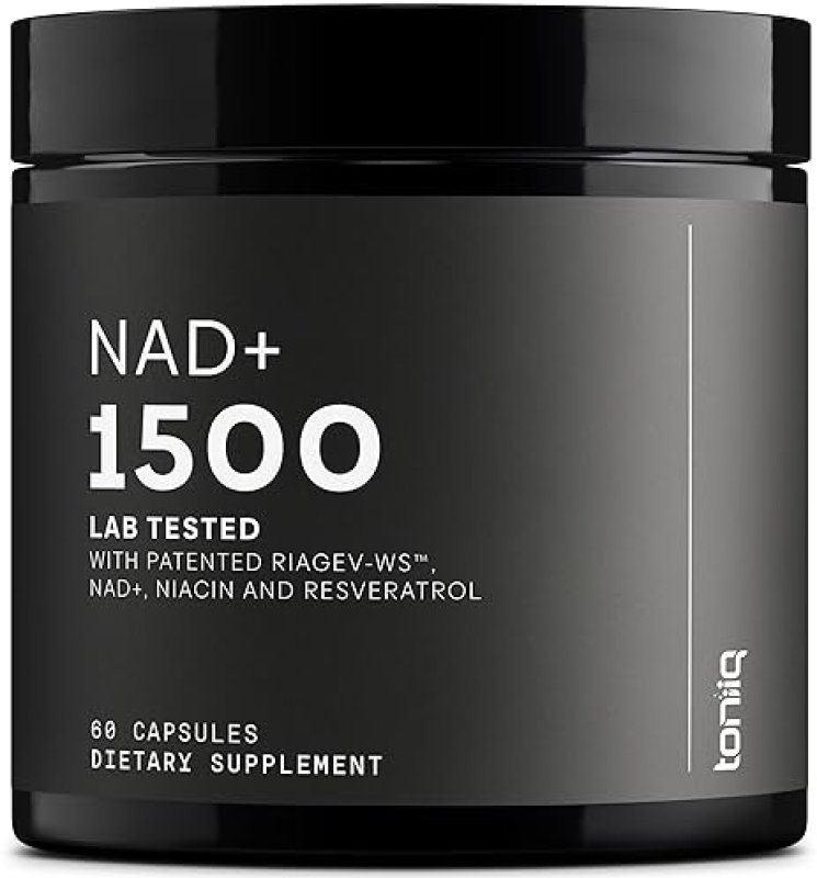 TONIIQ NAD SUPPLEMENT 1500MG - HIGH STRENGTH WITH RIAGEV-WS , RESVERATROL NIACIN - 60 CAPS