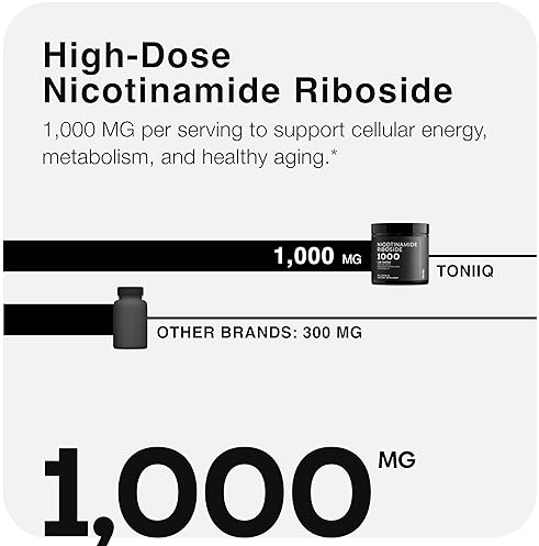 TONIIQ NICOTINAMIDE RIBOSIDE 1000MG HIGH-POTENCY NAD BOOSTER STABILIZED NRHM 60 VEGAN CAPS