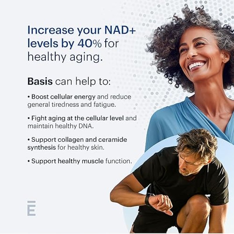 ELYSIUM BASIS NAD SUPPLEMENT 30 SERVINGS 250MG NICOTINAMIDE RIBOSIDE 50MG PTEROSTILBENE