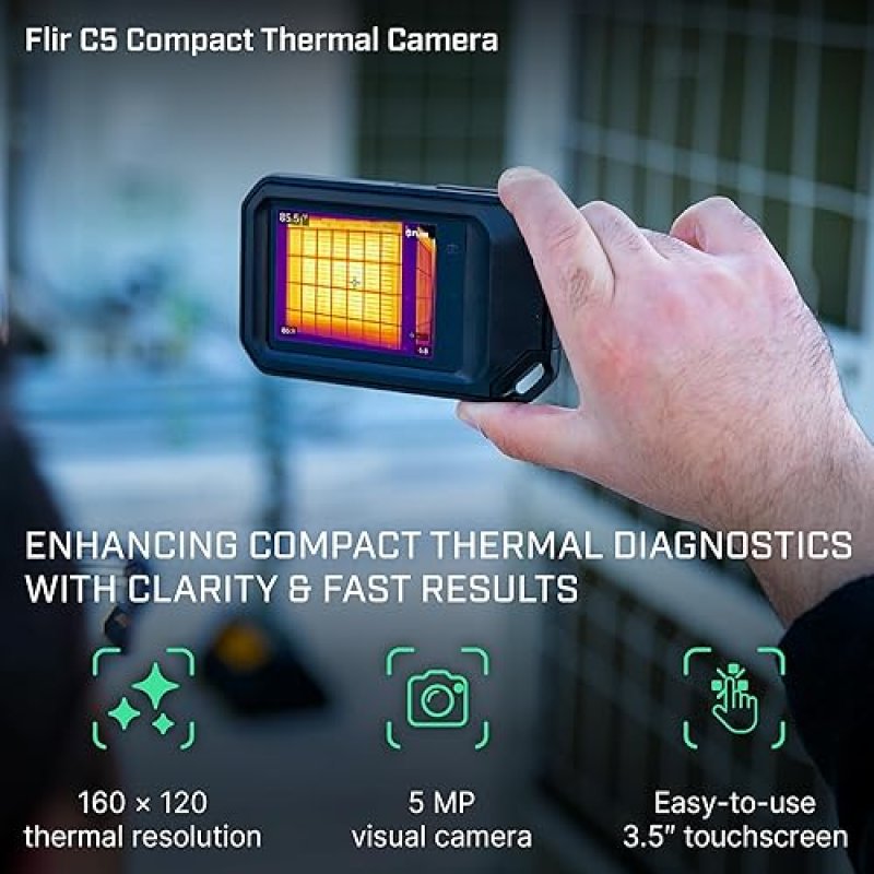 FLIR C5 WIFI THERMAL IMAGING CAMERA HIGH-RES INFRARED FOR INSPECTION HVAC USE