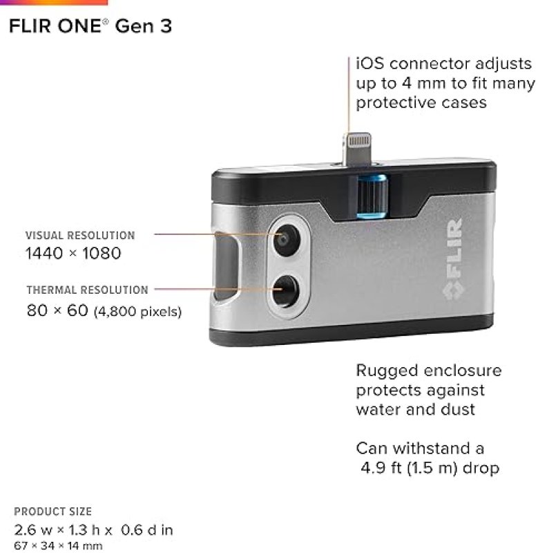 FLIR ONE GEN 3 THERMAL CAMERA FOR IOS IPHONE 14 OLDER - HOME, HVAC, AUTO INDUSTRIAL USE