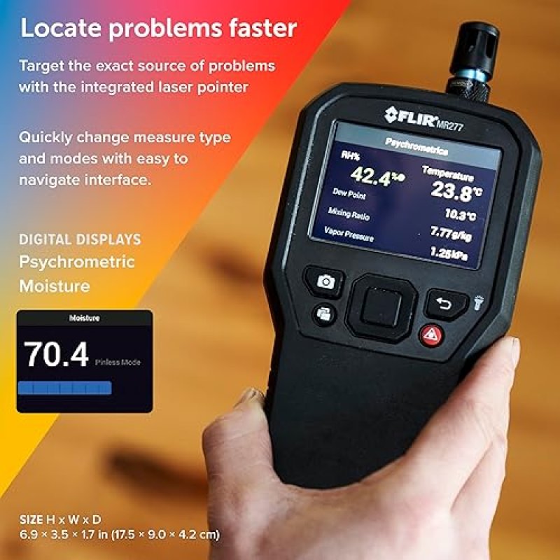 FLIR MR277 MOISTURE METER WITH MSX IR CAMERA HYGROMETER FOR ACCURATE BUILDING INSPECTION