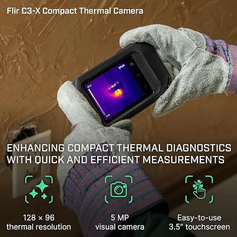 FLIR C3-X WIFI THERMAL IMAGING CAMERA HIGH-RES INFRARED FOR HVAC, ELECTRICAL BUILDING INSPECTIONS