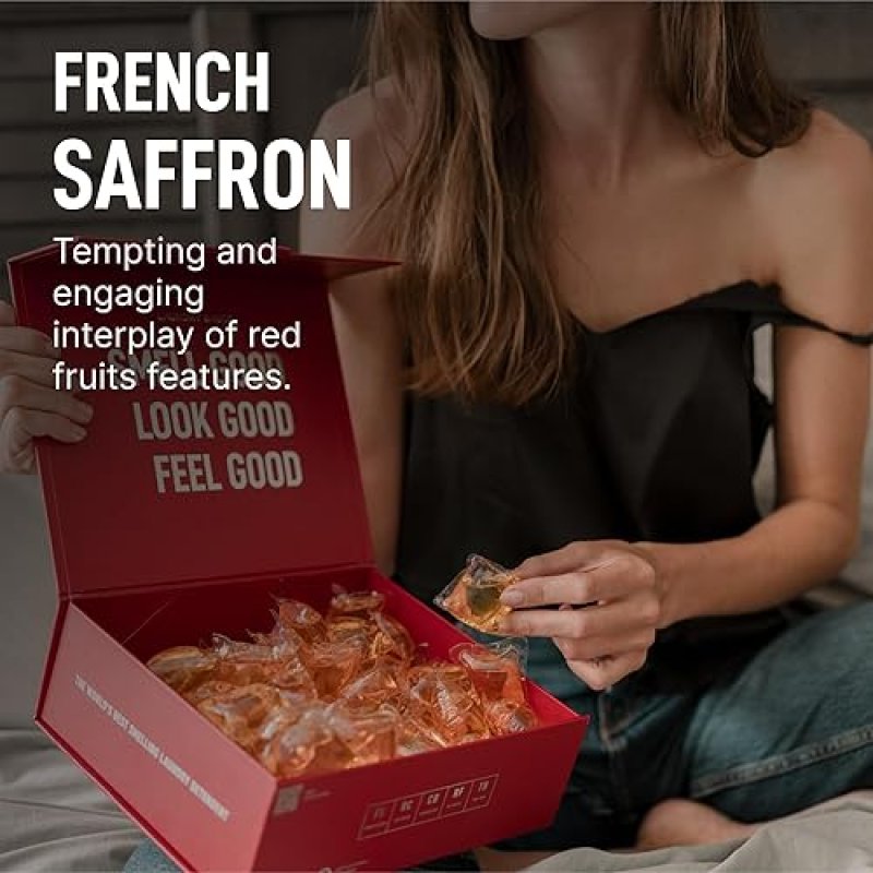 LAUNDRY SAUCE FRENCH SAFFRON LAUNDRY DETERGENT PODS SCENT BOOSTER NATURAL, HE COMPATIBLE