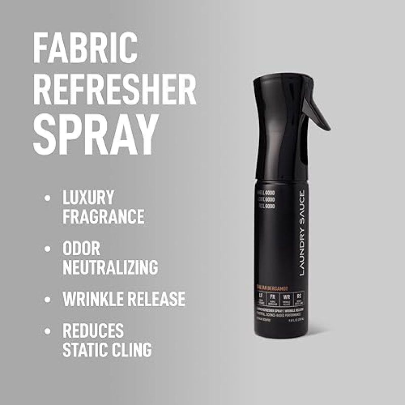 LAUNDRY SAUCE FABRIC REFRESHER SPRAY, ITALIAN BERGAMOT SCENT, ODOR-FIGHTING, 9.8 FL OZ