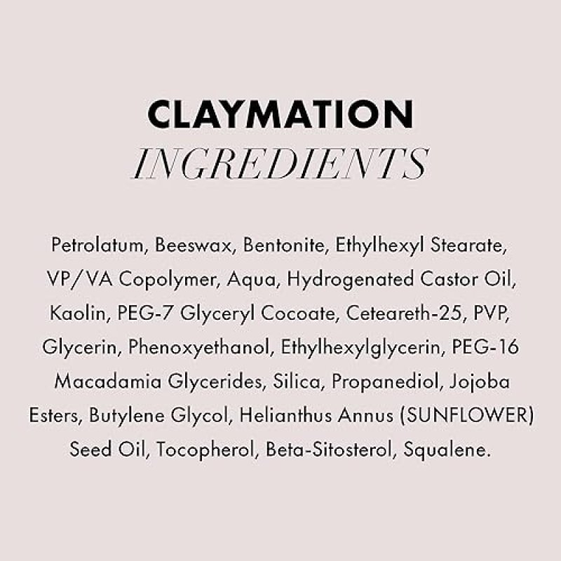 HANZ DE FUKO CLAYMATION HAIR CLAY HIGH HOLD MATTE FINISH, 2 OZ TRAVEL SIZE FOR MEN