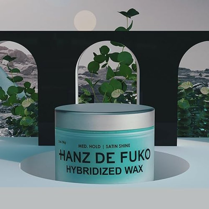 HANZ DE FUKO HYBRIDIZED WAX 2OZ MEDIUM HOLD, SATIN SHINE HAIR STYLING WAX FOR MEN, ALL HAIR TYPES