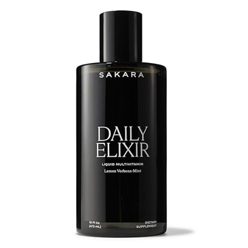 SAKARA DAILY ELIXIR LIQUID MULTIVITAMIN PLANT-BASED, SUGAR-FREE, VITAMIN E SELENIUM, 16OZ