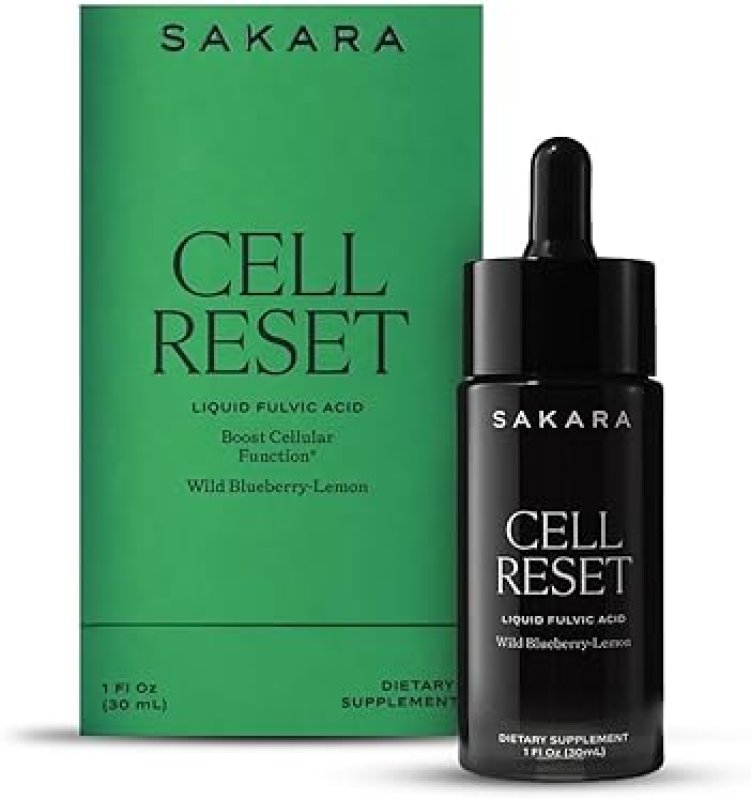 SAKARA CELL RESET FULVIC ACID COMPLEX WILD BLUEBERRY LEMON ANTIOXIDANT DROPS 30ML