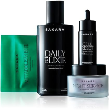 SAKARA ESSENTIALS BUNDLE DAILY ELIXIR, CELL RESET, NIGHT SERVICE METABOLISM BITES FOR ENERGY, DETOX,