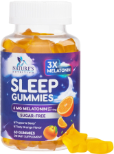NATURE'S NUTRITION MELATONIN SLEEP GUMMIES 6MG SUGAR FREE EXTRA STRENGTH SLEEP SUPPORT FOR ADULTS, 60 COUNT