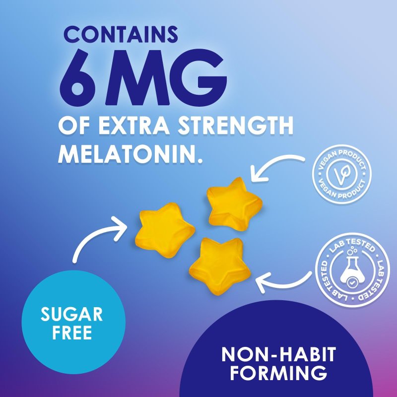NATURE'S NUTRITION MELATONIN SLEEP GUMMIES 6MG SUGAR FREE EXTRA STRENGTH SLEEP SUPPORT FOR ADULTS, 60 COUNT
