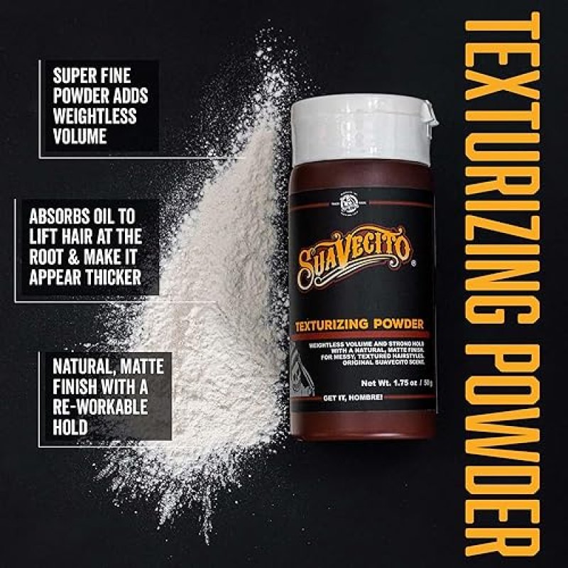 SUAVECITO HAIR STYLING POWDER MATTE FINISH, STRONG HOLD, VOLUMIZING OIL ABSORBING
