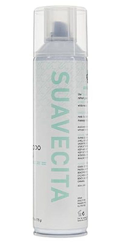 SUAVECITO DRY SHAMPOO SPRAY 6 OZ ABSORBS OIL, REMOVES ODOR, ADDS VOLUME TEXTURE, VEGAN