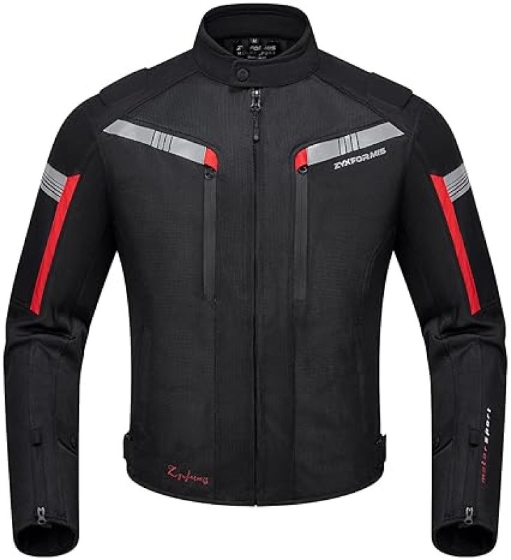 ZYXFORMIS MEN S SUMMER MOTORCYCLE JACKET WITH CE ARMOR, BREATHABLE MESH PROTECTIVE RIDING GEAR