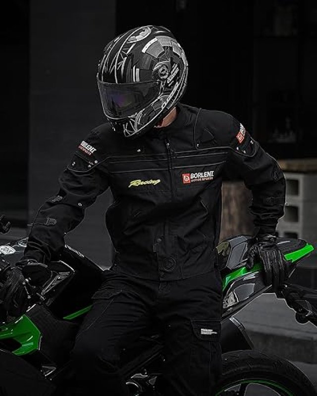 BORLENI BROWN XXL WINDPROOF MOTORCYCLE JACKET WITH CE ARMOR FULL BODY PROTECTION FOR ALL SEASONS