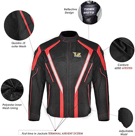 TIGER MOTO MEN WOMEN ADVENTURE TOURING MOTORCYCLE JACKET CE ARMORED TEXTILE RIDING GEAR FOR ENDURO