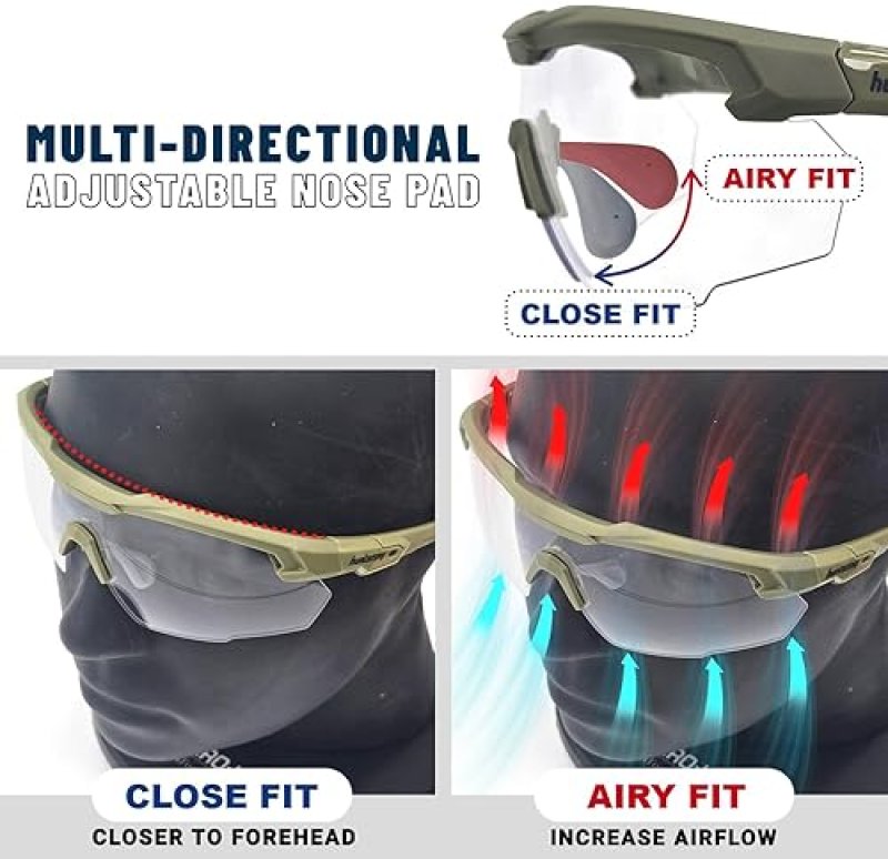 HTS HUNTERSKY BALLISTIC TACTICAL ANTI-FOG SHOOTING GLASSES MILITARY GRADE IMPACT PROTECTION FOR AIRSOFT RANGE